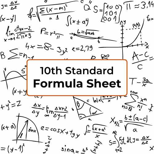 10th Standard Formula Sheet